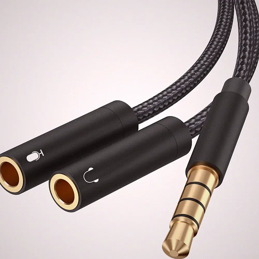 Kopfhörer Adapter, 3,5mm Klinke Splitter, Mikrofon Y Kabel, Gaming Headset, P...