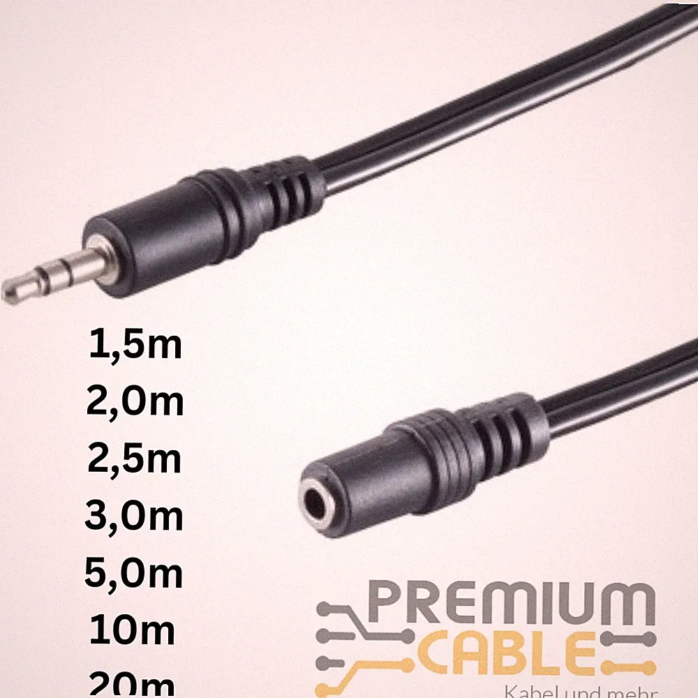Kopfhörer Audio AUX Stereo Verlängerung Klinke Kabel 3,5mm 1,5m bis 5m 10m 20m