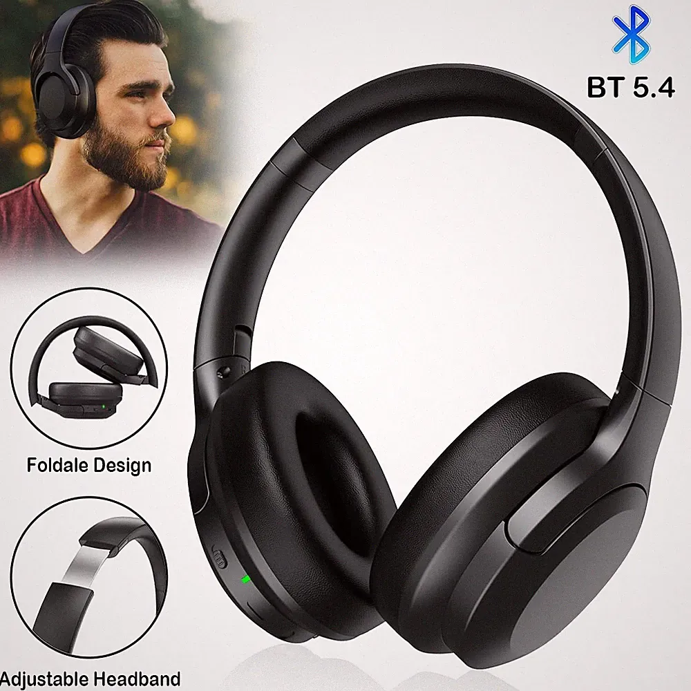 Kopfhörer Bluetooth 5.4 Kabellos Headset ANC Over-Ear Noise Cancelling Mit kabel
