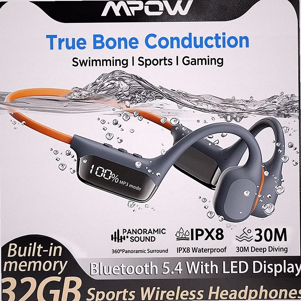 Kopfhörer Bluetooth 5.4 Knochenschall Open Ear Sport Headset Bone Conduction