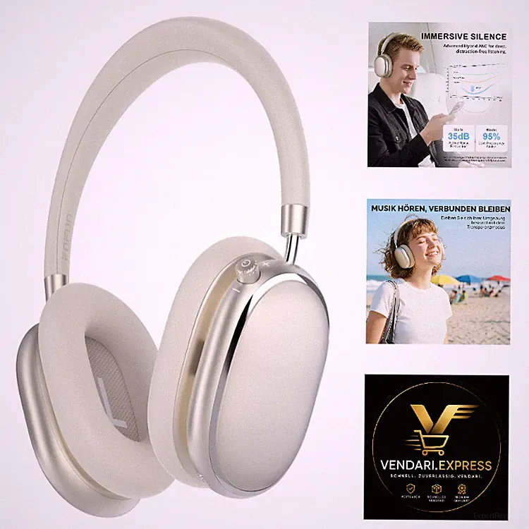 Kopfhörer Bluetooth 6.0 Hybrid ANC Drehknopf 120h