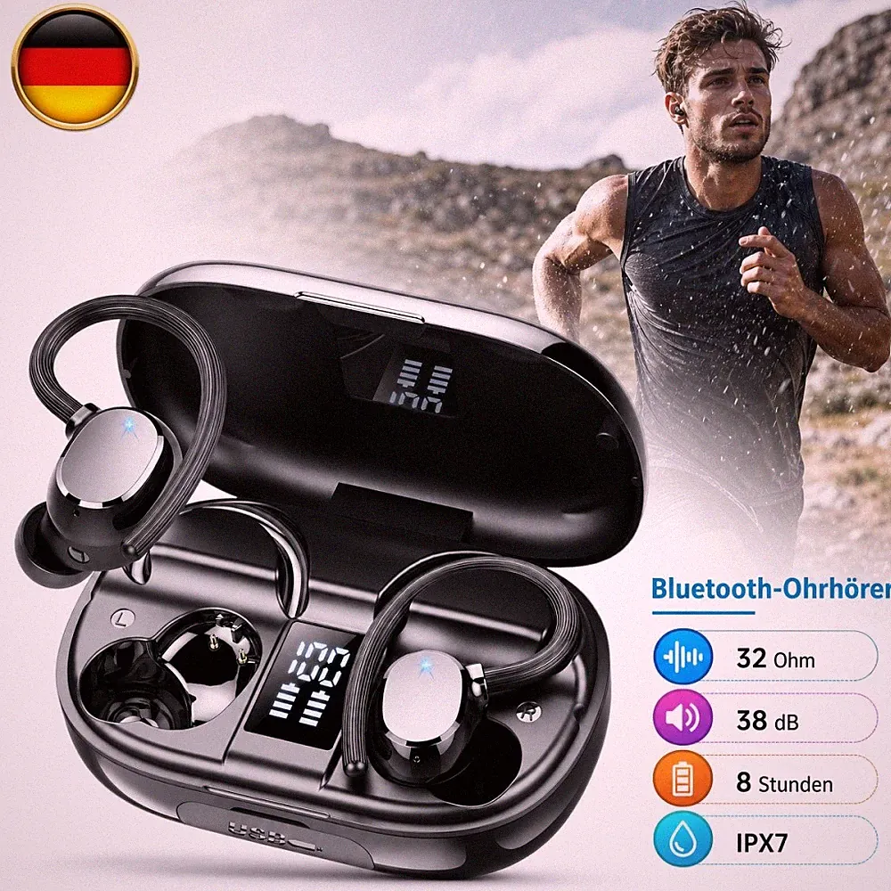 Kopfhörer Bluetooth Kabellos Stereo wasserdicht Stunden Spielzeit Android Tablet