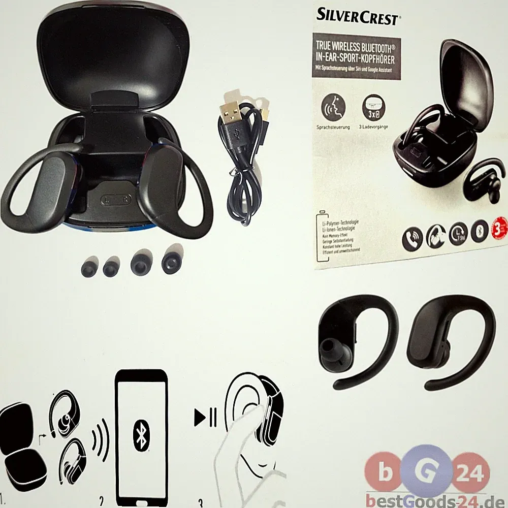 Kopfhörer Bluetooth Sprachsteuerung In Ear Ohrbügel Kabellos Sportkopfhörer Mic.