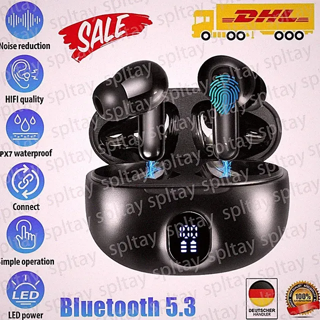 Kopfhörer Bluetooth TWS 9D 5.3 Touch Control In-Ear Ohrhörer Wireless Headset