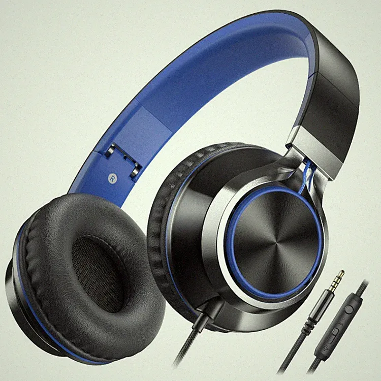 Kopfhörer C8 mit Kabel, Mikrofon und Lautstärkeregler, On-Ear, 3,5 mm, Schwarz