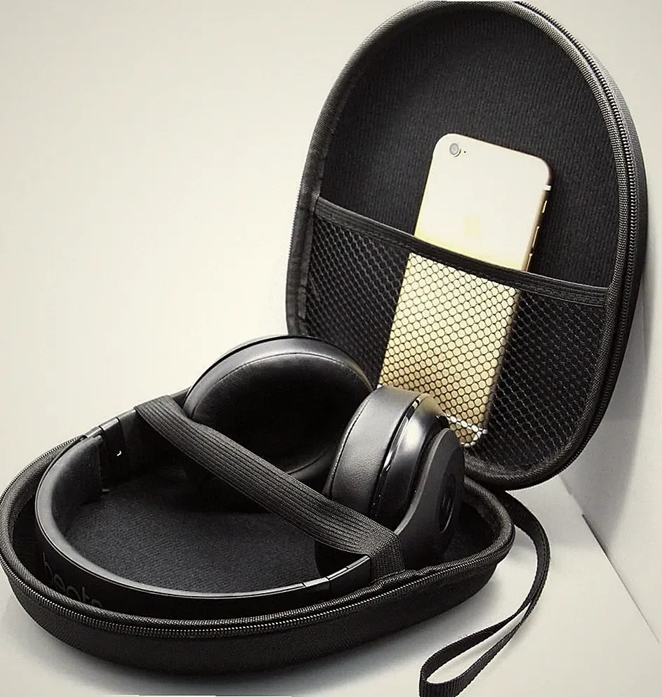 Kopfhörer Case: Tasche für On-Ear/Over-Ear Headset, Schwarz 21x19x6cm