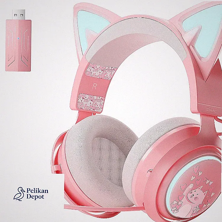 Kopfhörer Cat Ear RGB 2.4GHz Gaming Headset PS4 5 PC Bluetooth