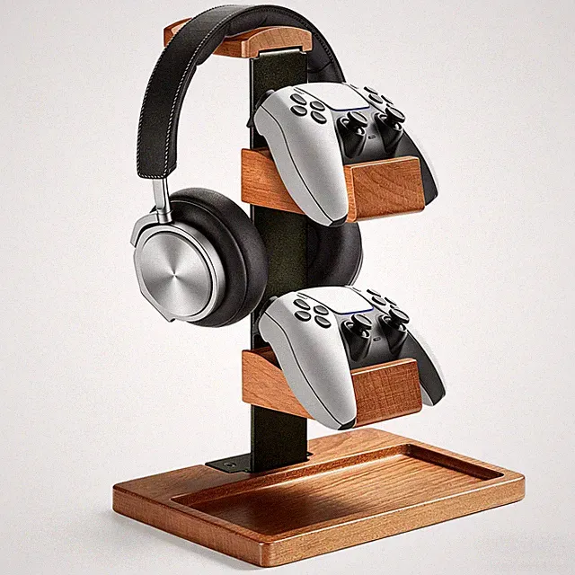 Kopfhörer Controller Ständer Massivholz Halterung für PS5 PS4 Xbox Switch