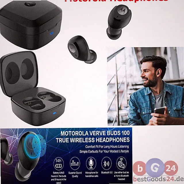 Kopfhörer Headset Motorola Verve Buds 100 Bluetooth in Ear Tragbar Ladebox