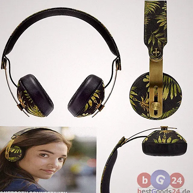 Kopfhörer House of Marley Rise BT – Design „Palm & Gold“ Bluetooth On-Ear NEU