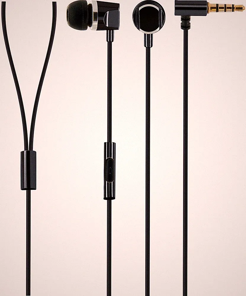 Kopfhörer In Ear kabelgebunden Mikrofon 3,5mm Klinke Headset Ohrhörer schwarz