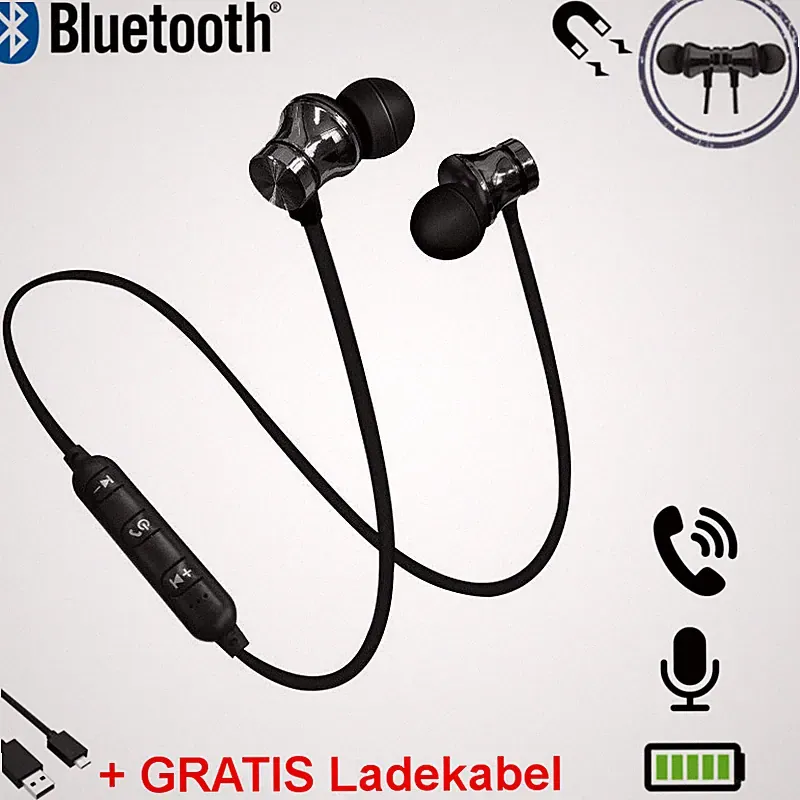 Kopfhörer In-Ear Sport Bluetooth Headset MIC Für Iphone Samsung LG NEU Ladekabel