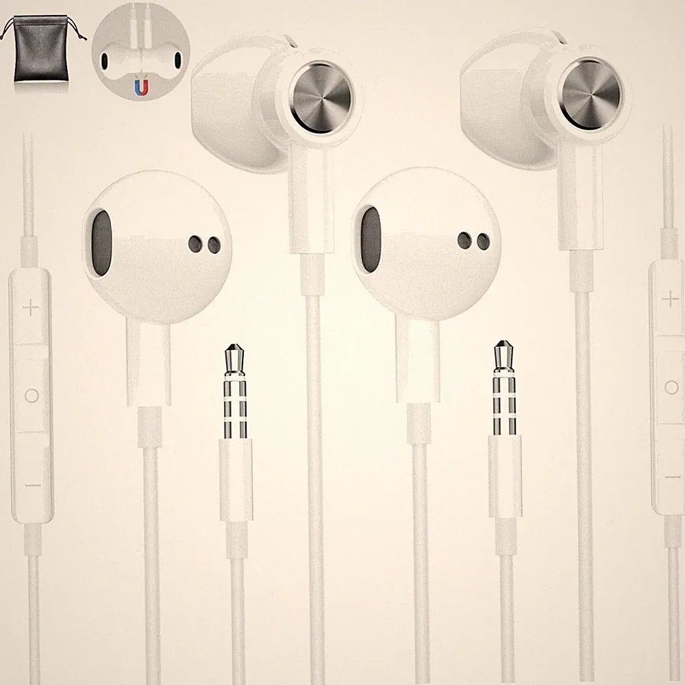 Kopfhörer kabel, In Ear, 3,5 mm, Mikrofon, Lautstärkeregler, 2 Pack