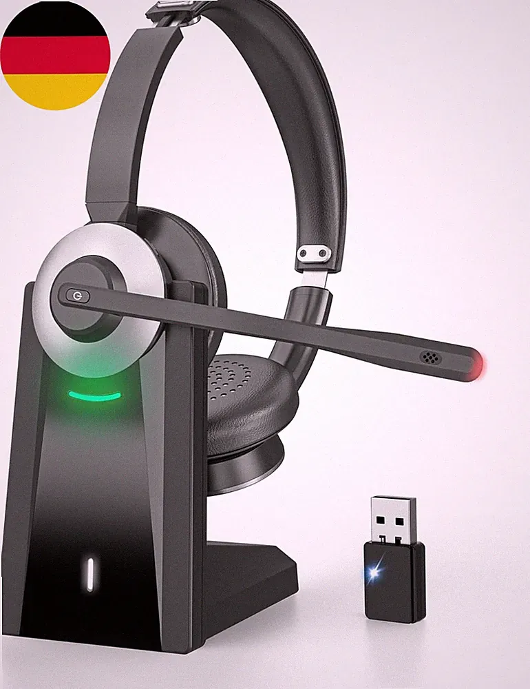 Kopfhörer Kabellos Bluetooth & Headset Mit Mikrofon, Bluetooth V6.0 Headset Mit