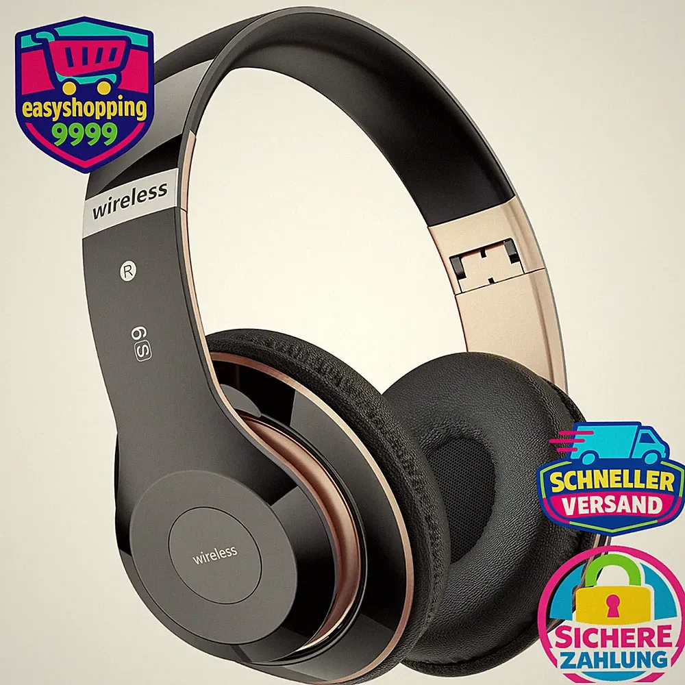 Kopfhörer Kabellos Over Ear, 6 EQ Modi, 65 Std Akku, HD-Mikrofon, für Reisen