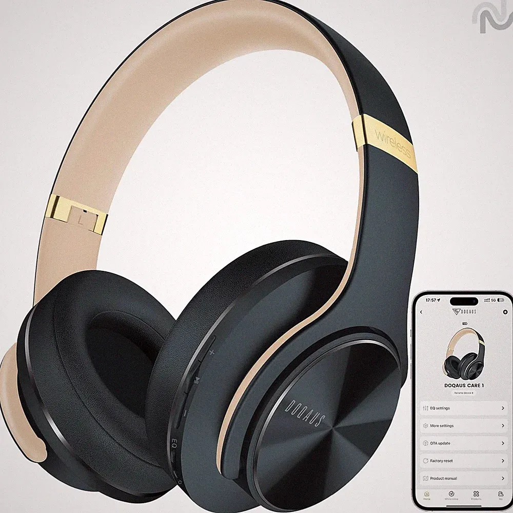 Kopfhörer Kabellose Bluetooth mit App-Steuerung Grau Bluetooth-Kopfhörer
