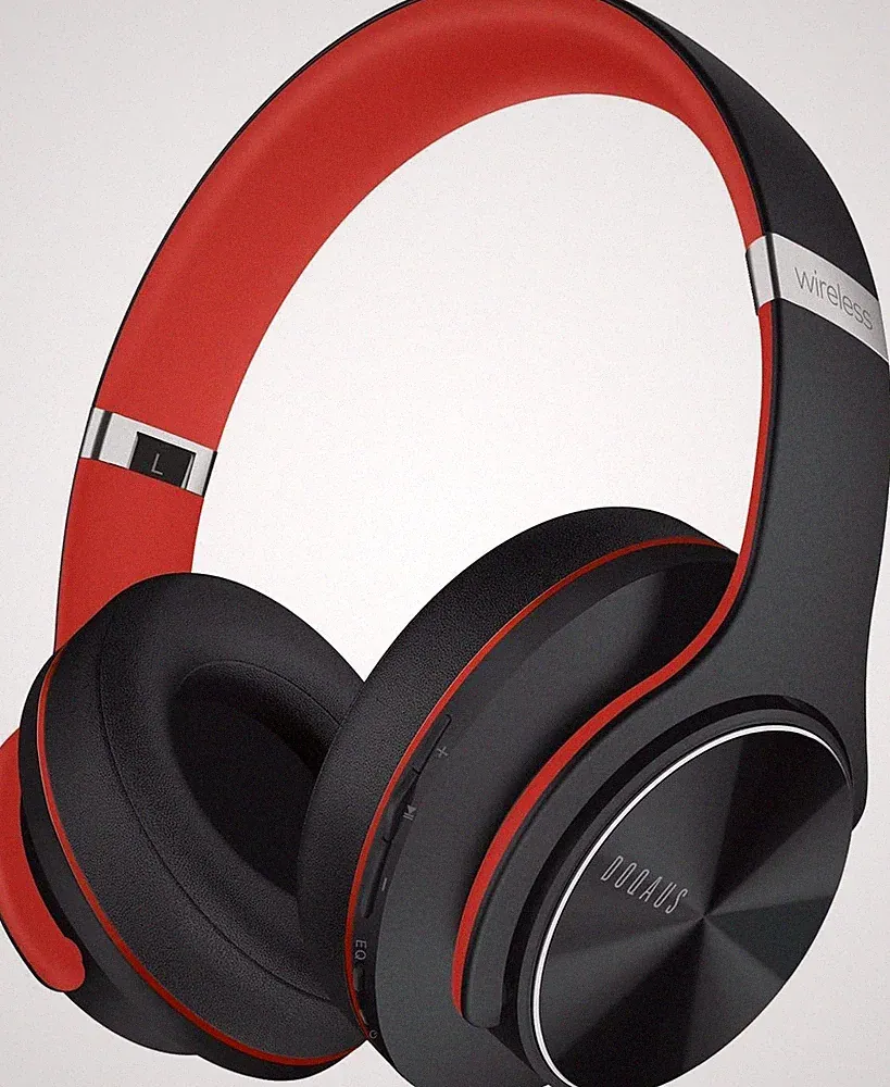 Kopfhörer Kabellose Bluetooth mit App-Steuerung Rot-Schwarz für Musikliebhaber