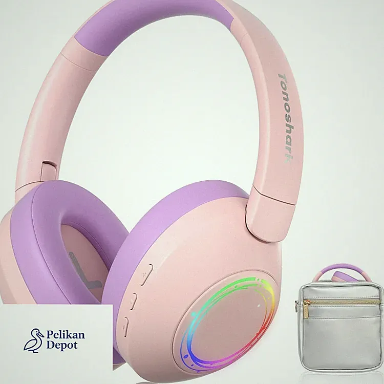 Kopfhörer Kinder Bluetooth RGB LED 60h Akku Over Ear Noise Cancelling