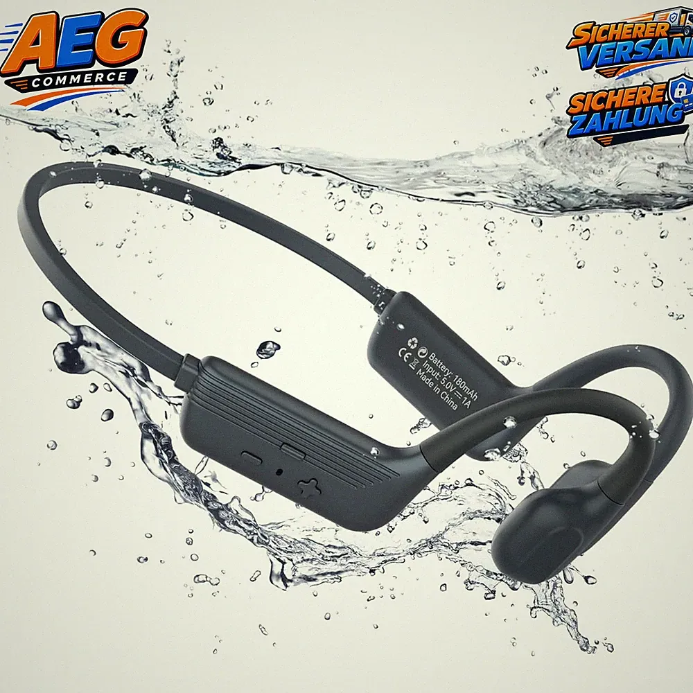 Kopfhörer Knochenschall Bluetooth 5.4 IP68 Wasserdicht für Schwimmen