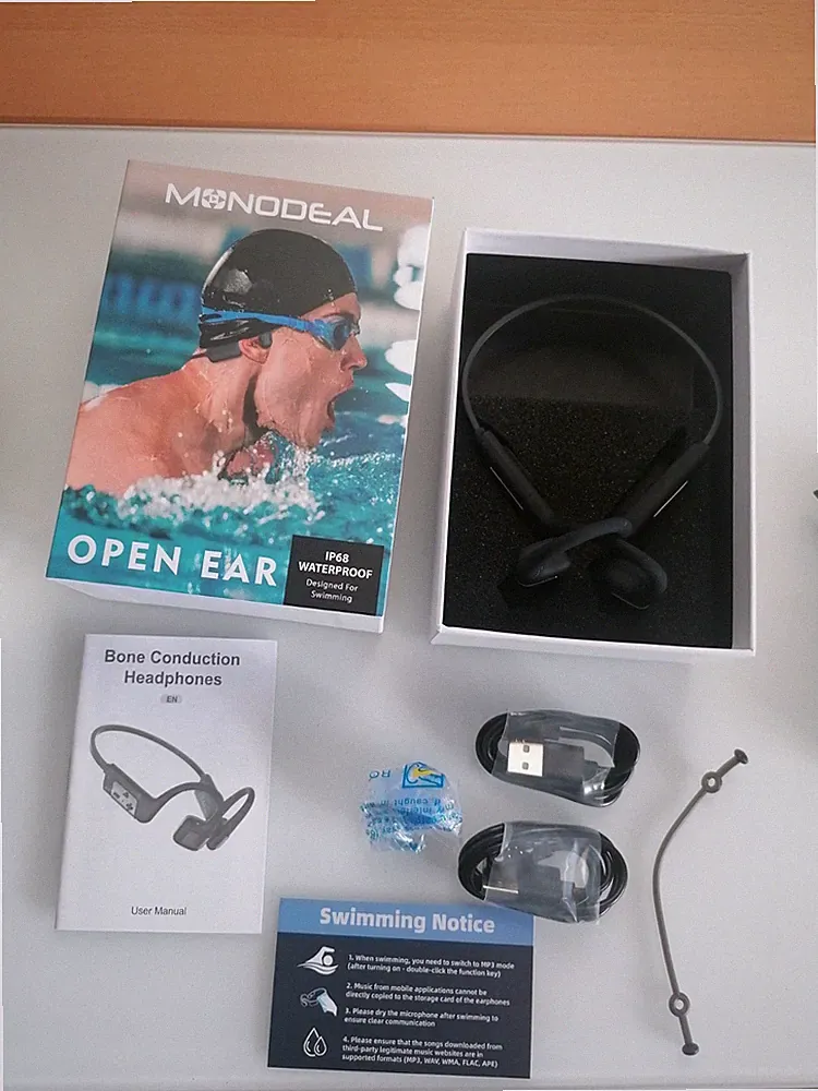 Kopfhörer Knochenschall Schwimmen IP68 Bluetooth 5.4 Monodeal X8Pro NEU OVP
