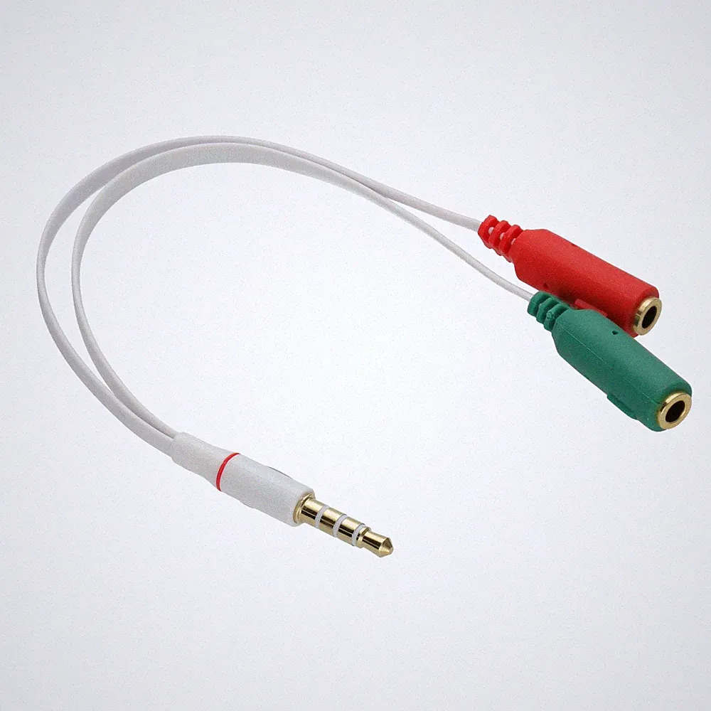Kopfhörer & Mikrofon Adapter Kabel 2 x 3.5mm Stereo Buchsen Zu 3.5 MM 4 Stange (