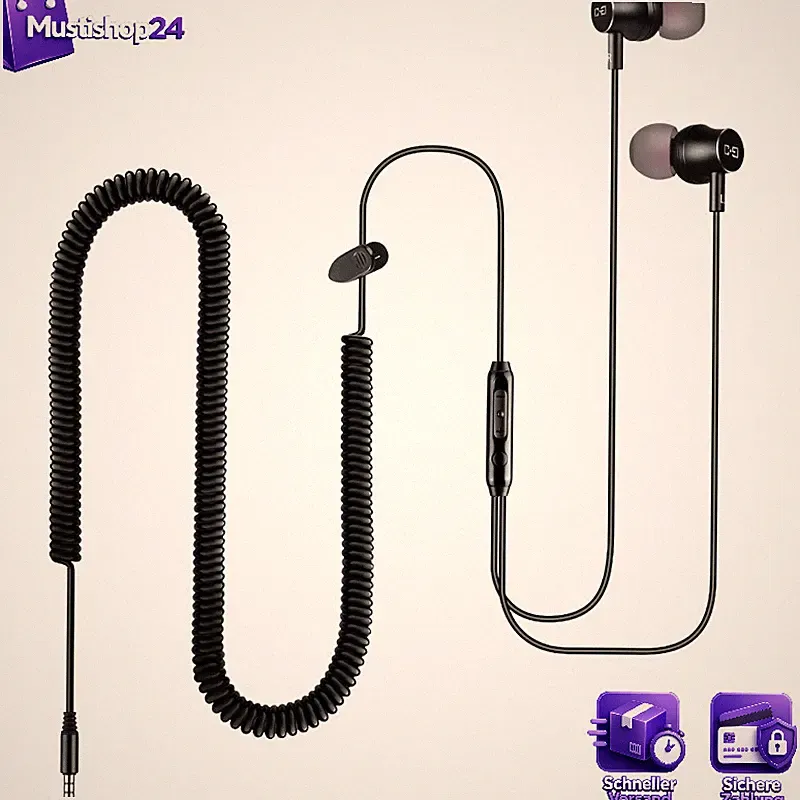 Kopfhörer mit 3,5m Kabel Lautstärkeregler Mikrofon Audio Zubehör für PC TV