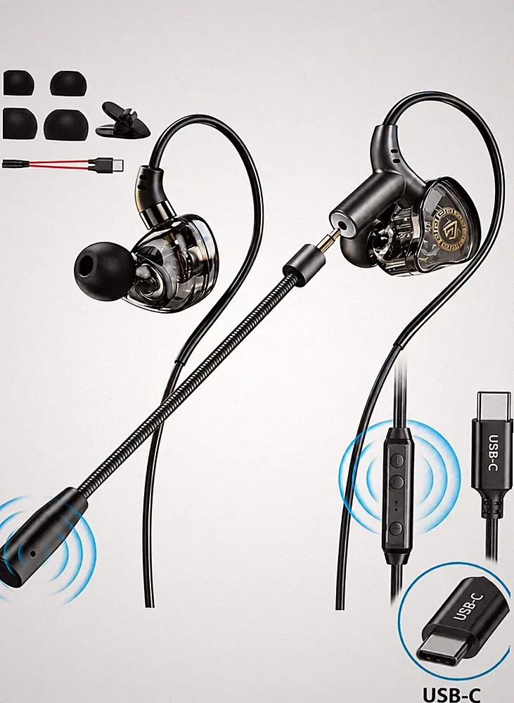 Kopfhörer mit abnehmbarem Mikrofon. für Gaming,Musik,filme,Telefonate Typ USB C