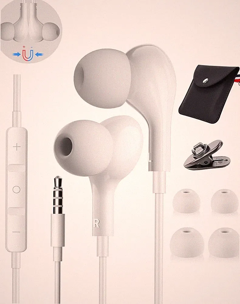 Kopfhörer mit Kabel 3,5mm Klinkenstecker In Ear Kopfhörer Kabel mit Mikrofon f