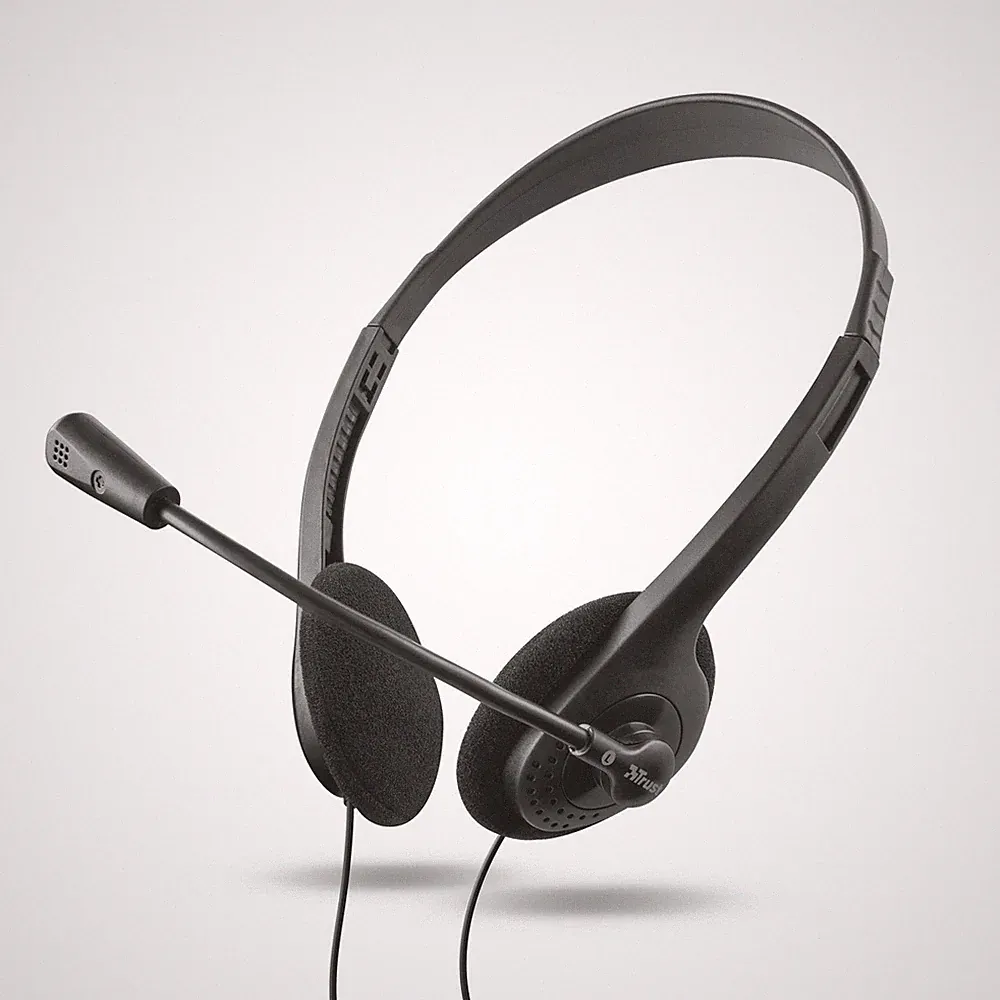 KOPFHÖRER MIT MIKROFON, LEICHTER Klinkenstecker 3,5 mm, ON-EAR-BÜRO-PC-LAPTOP