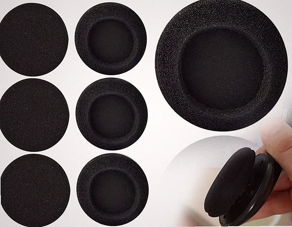 Kopfhörer Ohrpolster Schaumstoff Ersatz 6 Stück 55mm Schwarz Audio Headset