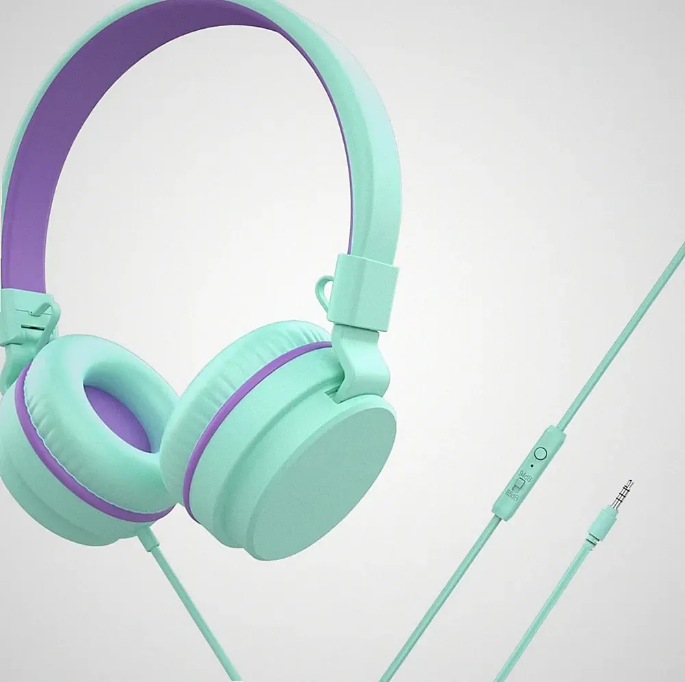 Kopfhörer On-Ear Lautstärke Begrenzt 85dB HD-Mikrofon Stereo Faltbar für Kinder