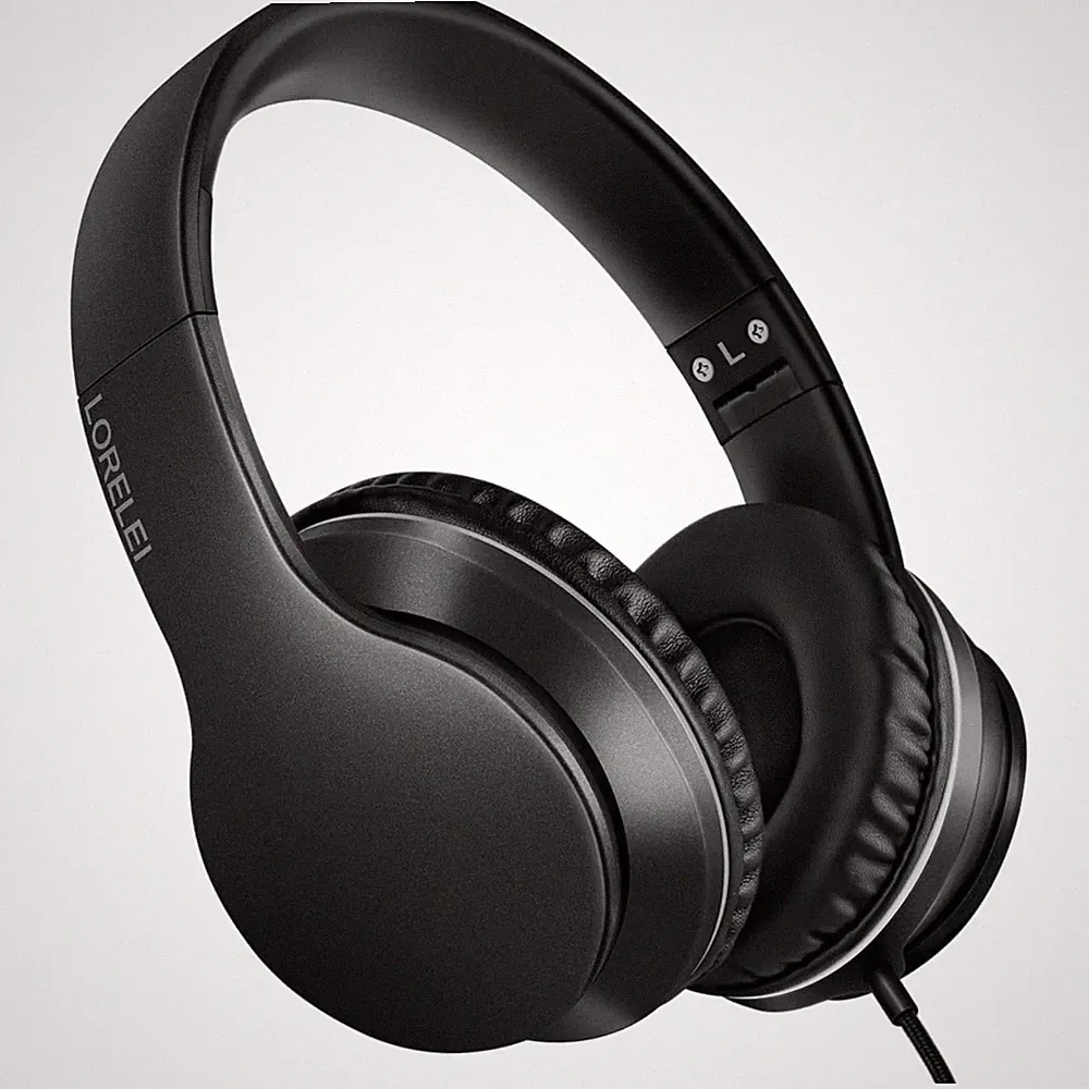 Kopfhörer Over-Ear Mikrofon Faltbar Leicht Stereo Bass Ohrpolster 1,45m Kabel