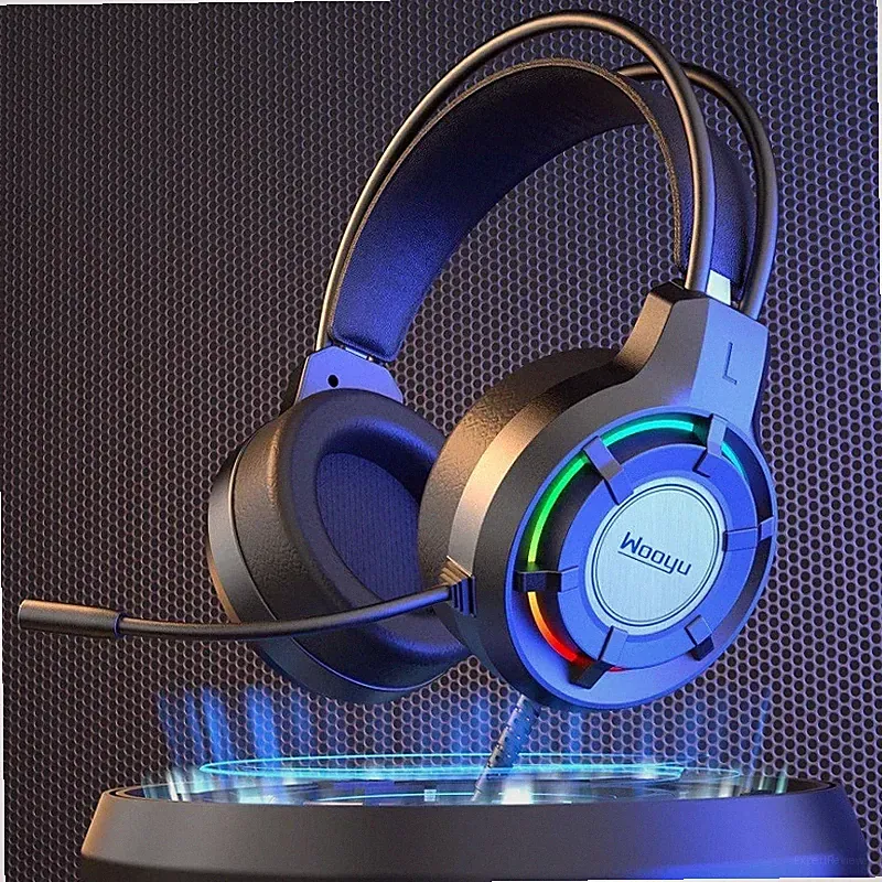 KOPFHÖRER RGB GAMING COMPUTER MIT LED MIKROFON FÜR PC PS4 PS5 MAC XBOX