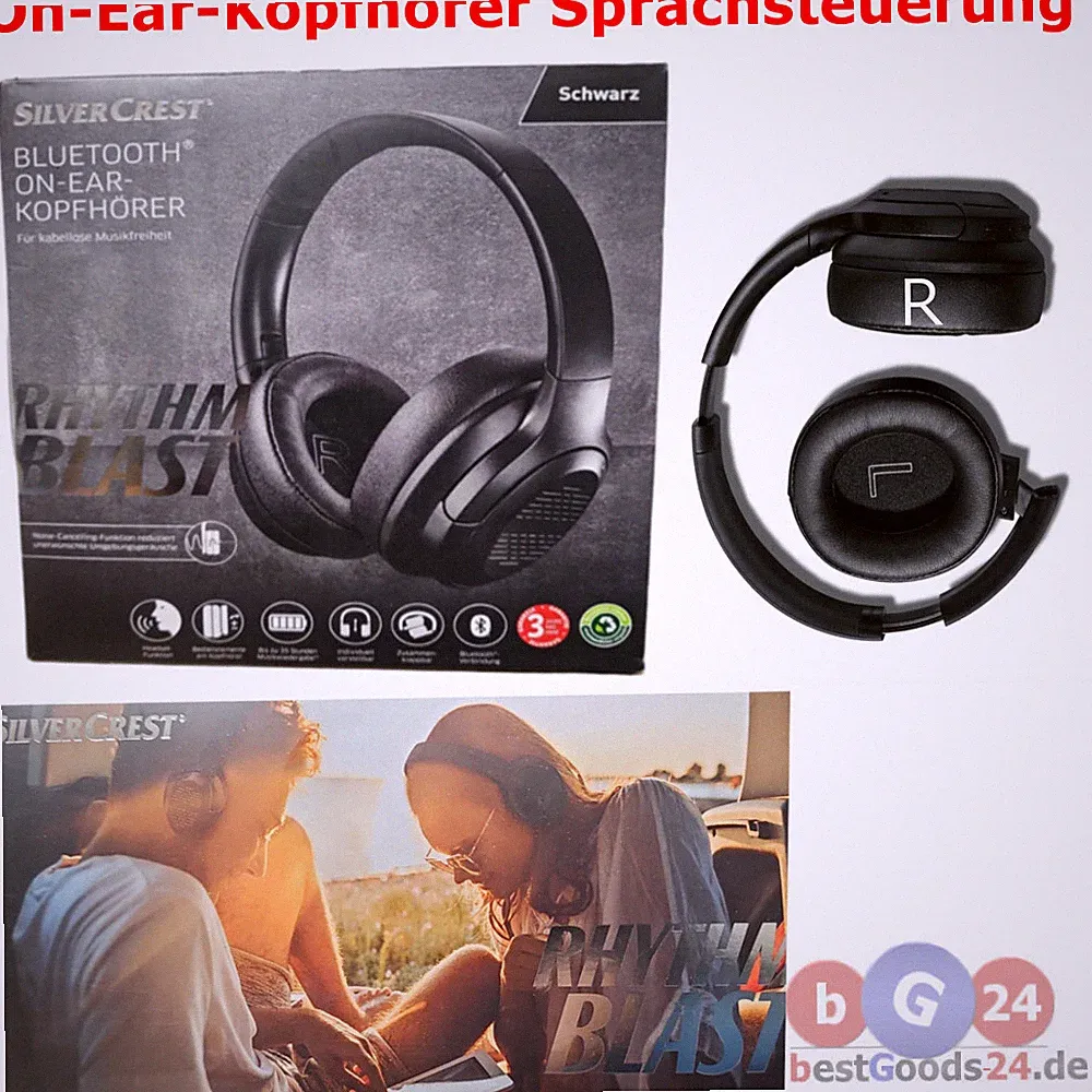 Kopfhörer RYTHM BLAST On Ear Bluetooth Headset mit Sprachsteuerung - Bass