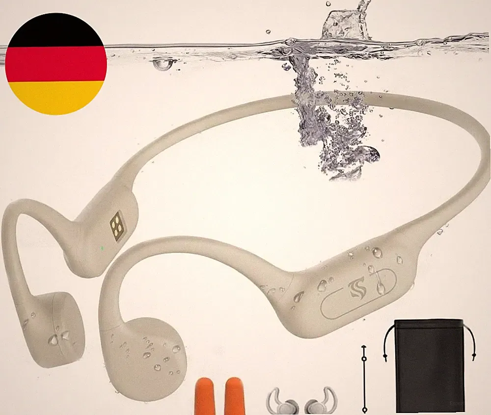 Kopfhörer Schwimmen Knochenschall Kopfhörer Bluetooth 5.4 (Apricot)