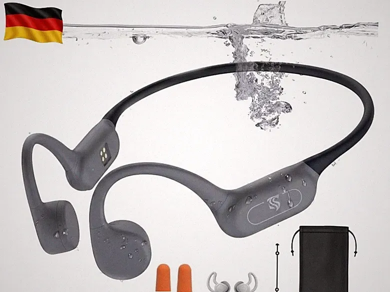 Kopfhörer Schwimmen Knochenschall Kopfhörer Bluetooth 5.4 (Grau) | IPX8 W