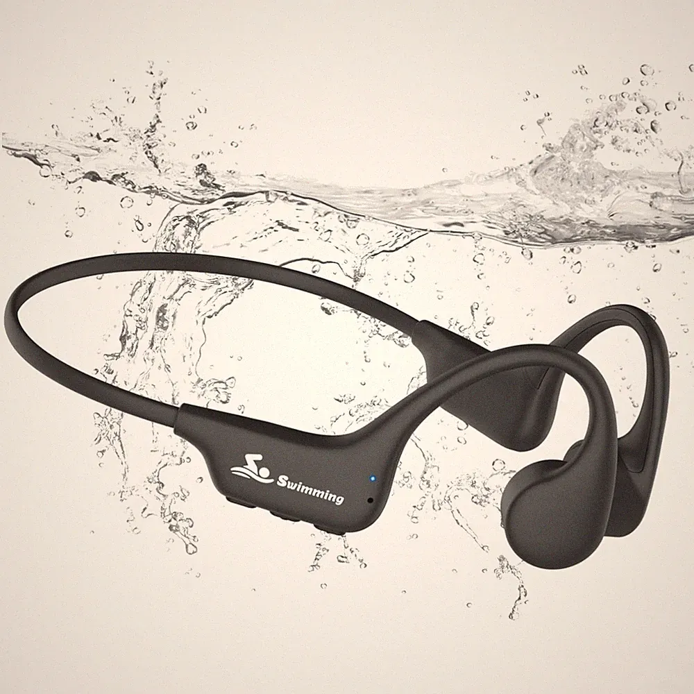 Kopfhörer Schwimmen MP3 Bluetooth 5.4 Offenes Ohr Schwarz