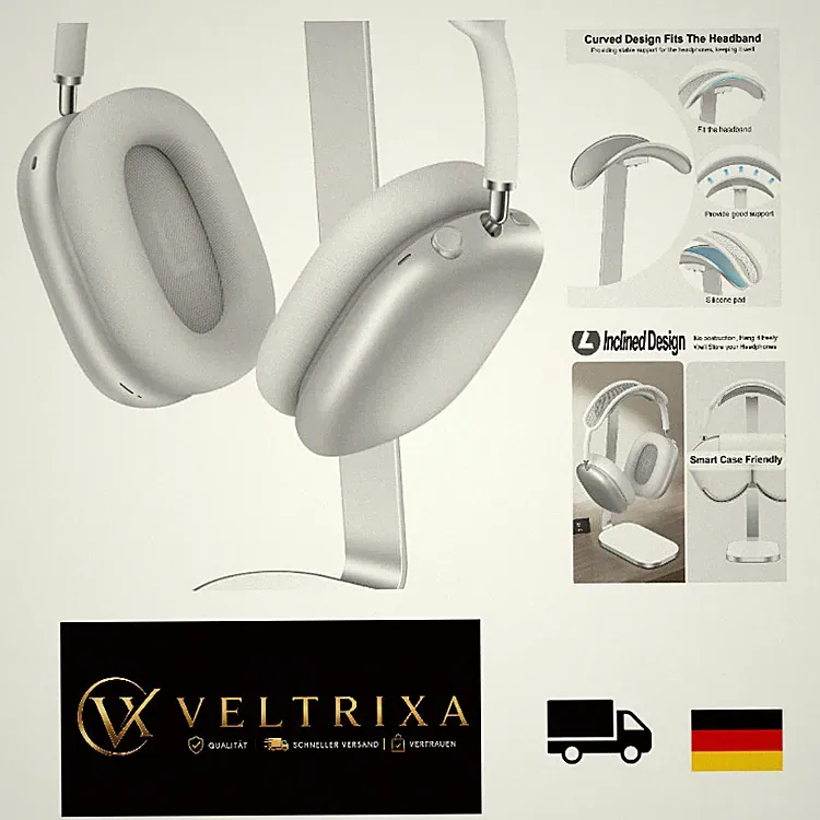Kopfhörer Ständer Aluminium Halter Silber Weiß für Schreibtisch Gaming Büro