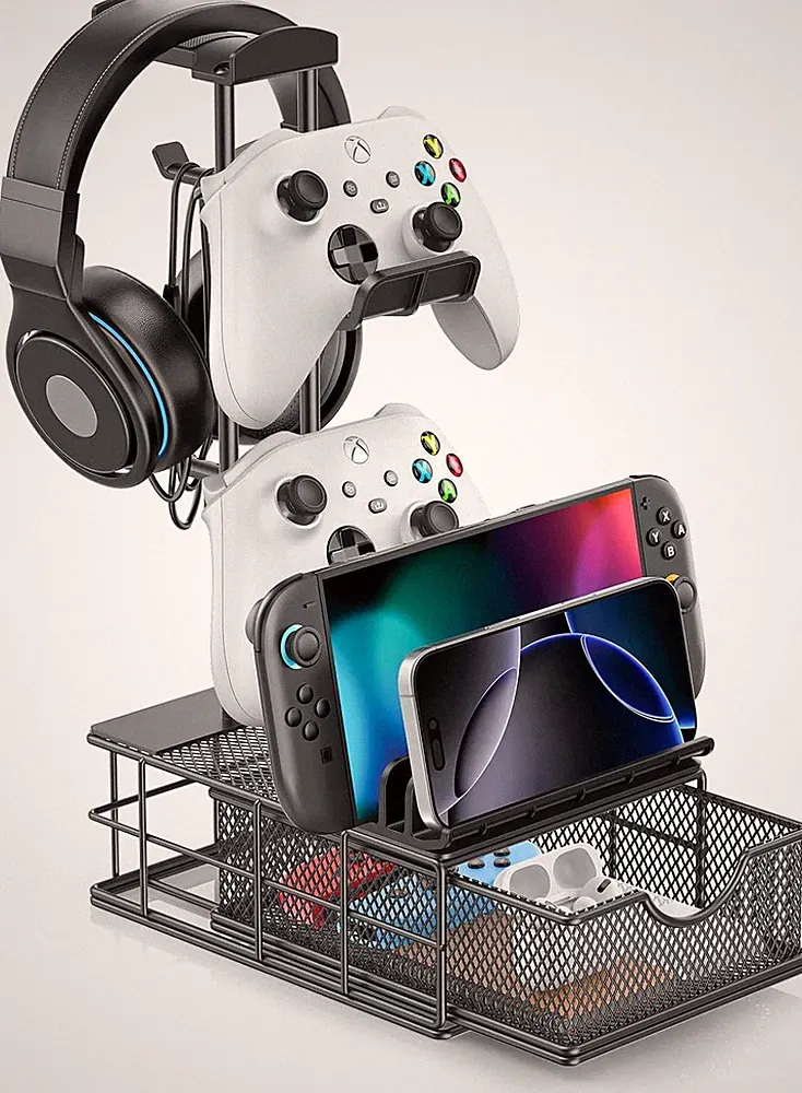Kopfhörer Ständer Controller Halter Aluminiumlegierung mit Schublade
