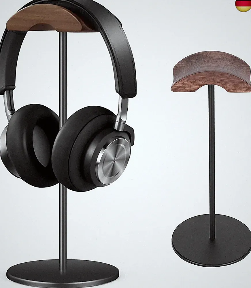 Kopfhörer Ständer Headset Halterung aus Hochwertigem Walnussholz& Aluminium,Head