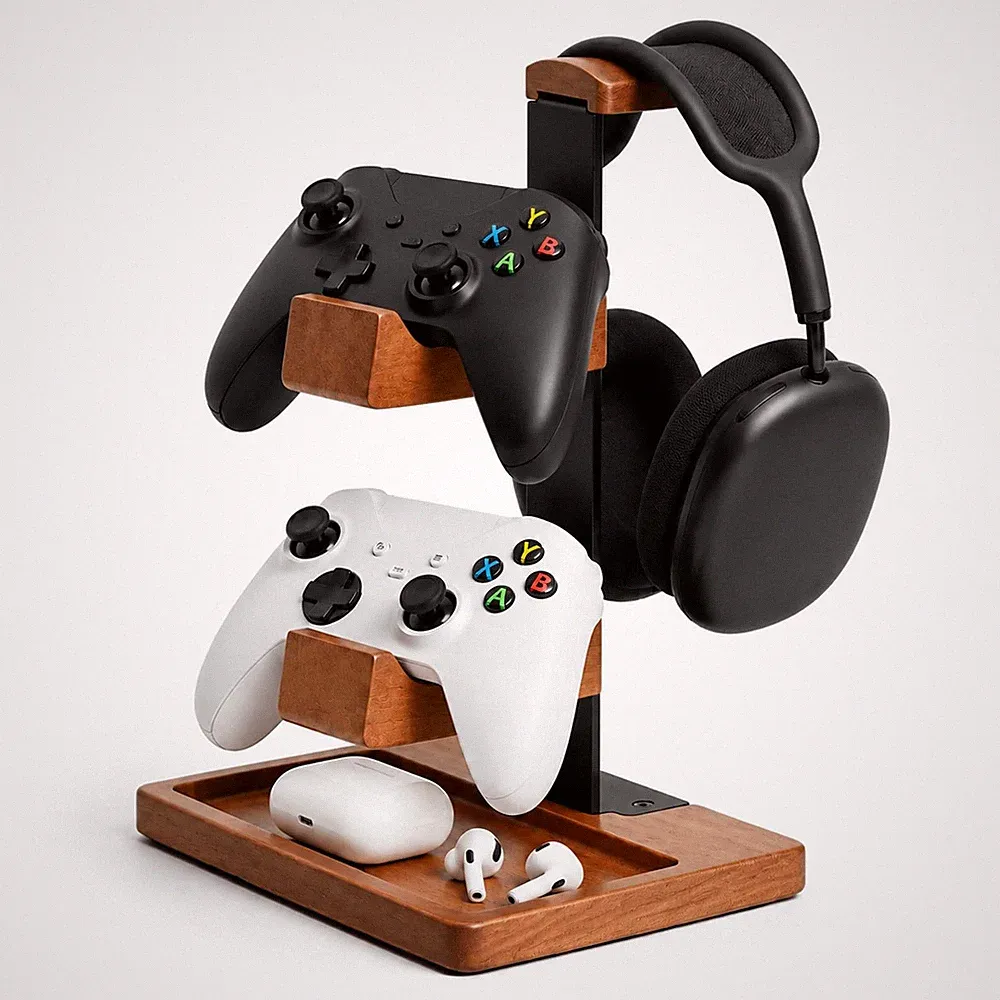 Kopfhörer Ständer Holz Tisch Halterung Gaming Zubehör Controller Universal