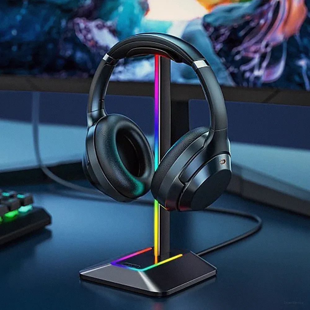 Kopfhörer Ständer LED RGB Headset Halterung Gaming Kopfhörer Halter mit 2 USB