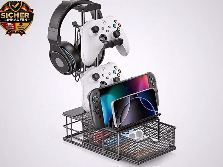 Kopfhörer Ständer mit Schublade - Universal Controller Halter & Gaming H