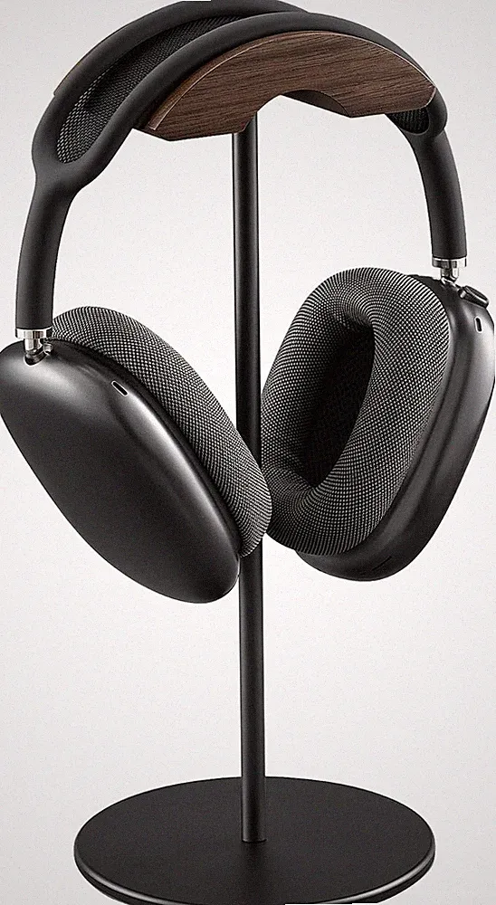 Kopfhörer Ständer Walnuss Holz Aluminium Schwer-Basis für Over-Ear Gaming