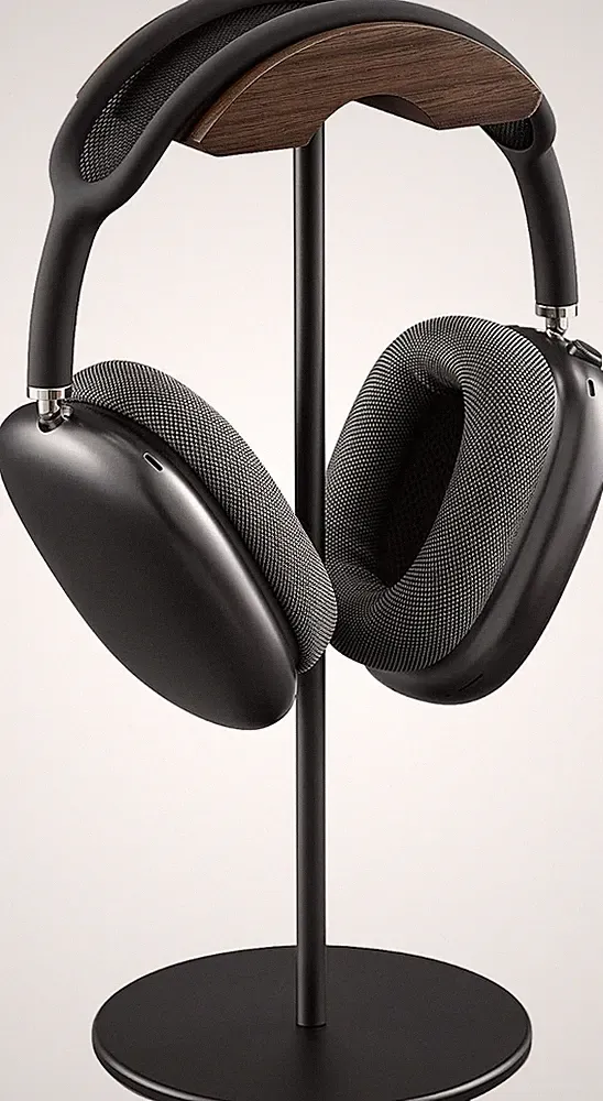 Kopfhörer Ständer Walnuss Holz Aluminium Schwer-Basis für Over-Ear Gaming