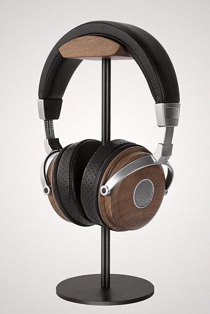 Kopfhörer Ständer Walnussholz Aluminium Headset Halterung Tisch Gamer Zubehör