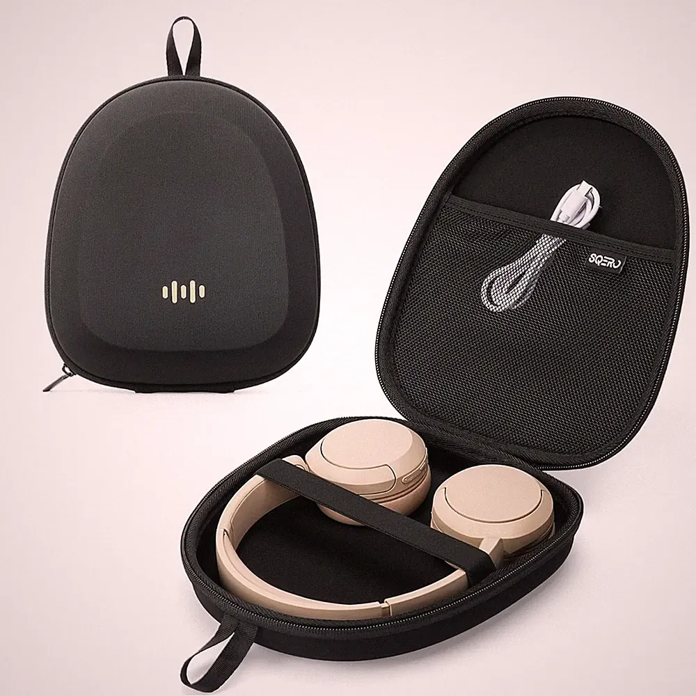 Kopfhoerer Tasche Over Ear Hart Universal Schutz Huelle Reise Tragbar Schwarz