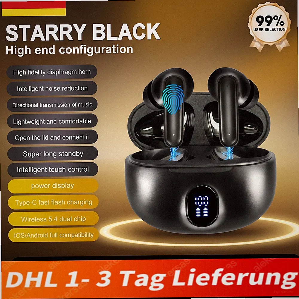 Kopfhörer True Wireless In-Ear Earbuds Bluetooth 6.0 Noise Cancelling ANC ENC