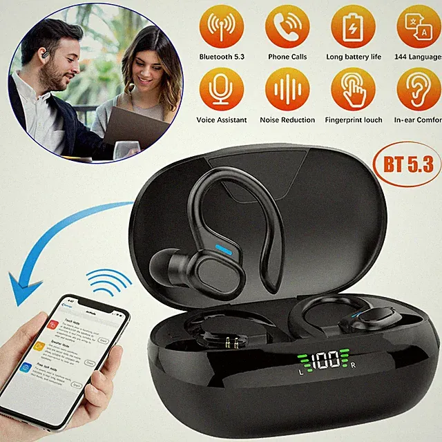 Kopfhörer Übersetzer Bluetooth Echtzeit Sprachübersetzer Ohrhörer + LCD Display
