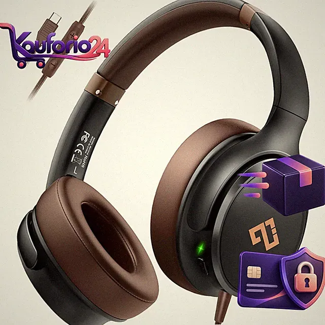 Kopfhörer USB C Noise Cancelling Over Ear mit Kabel für Musik und Gaming